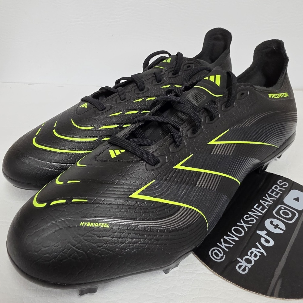 adidas Predator League FG/MG Soccer Cleats Black Volt JI1118 Men's Size 9.5
